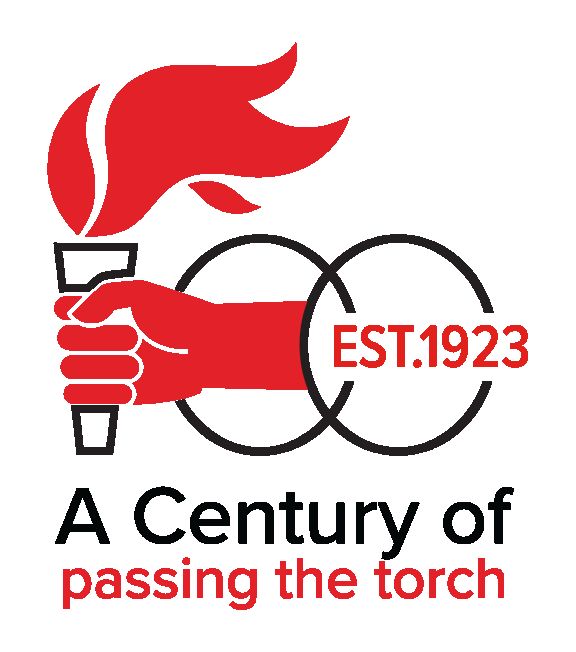 The centenary logo: A Century of Passing the Torch