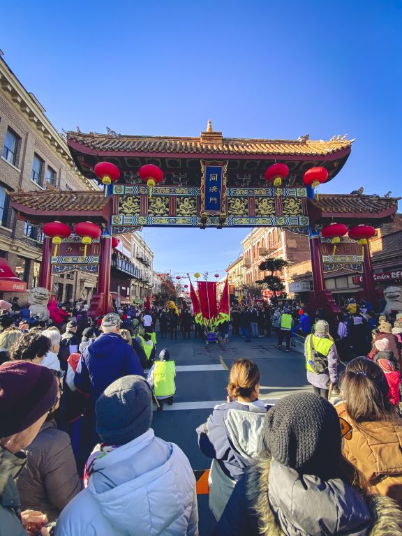 The China town gates in Victoria during New Year celebrations